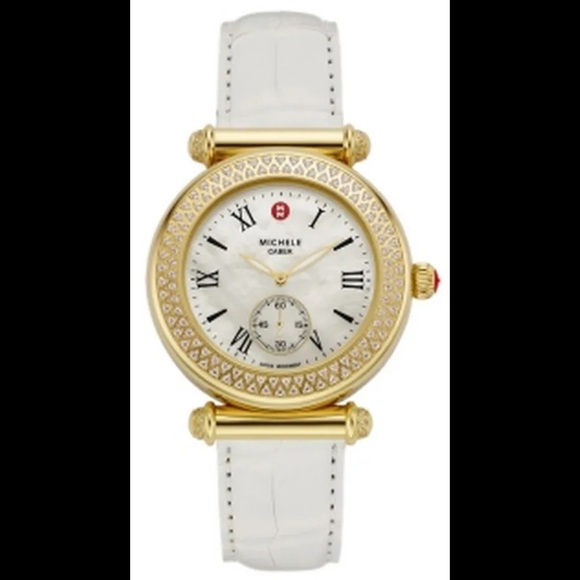 Authentic Michele Caber Diamond Watch NEW BATTERY - Picture 1 of 9
